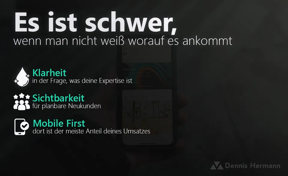 Bildschirmfoto einer gebauten Website